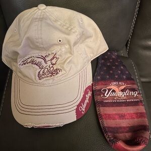 Yuengling Beige and Maroon Cap with Kolder Bottle Zip Suit Holder
